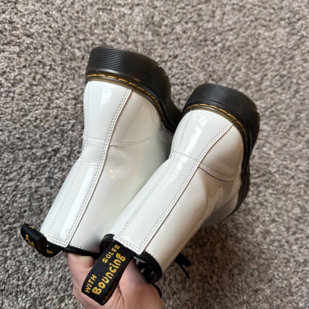 Dr. Martens Zavala white patent leather lace up boots - Picture 6 of 9